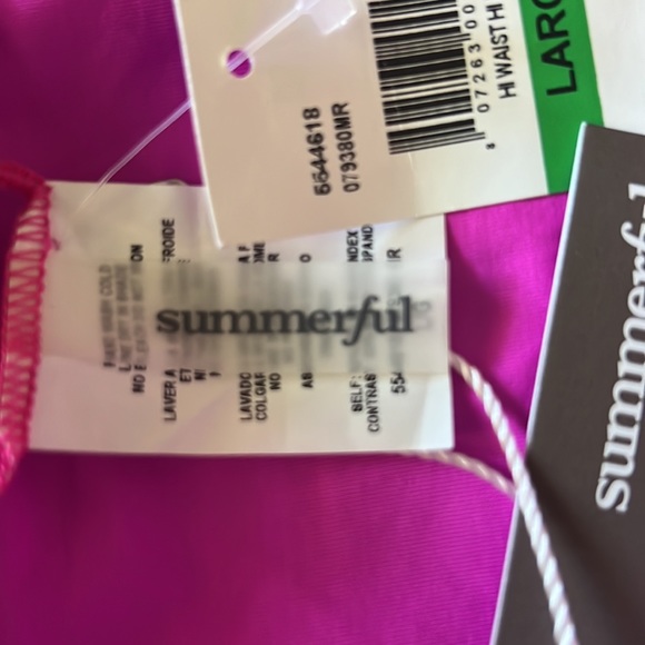 Summerful Bikini Ipanema Hi Waist Hi Leg Bottom Pink Size Large NWT - Picture 11 of 13